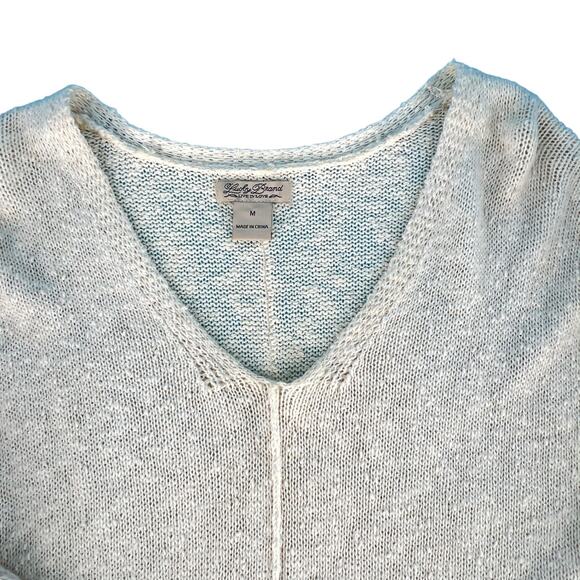 Lucky Brand Delicate Open-Knit Chunky Textured Popover Sweater Cream Size Medium - Picture 6 of 15